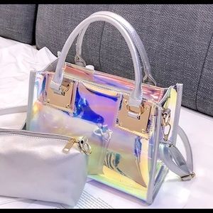 Silver Laser Transparent bag